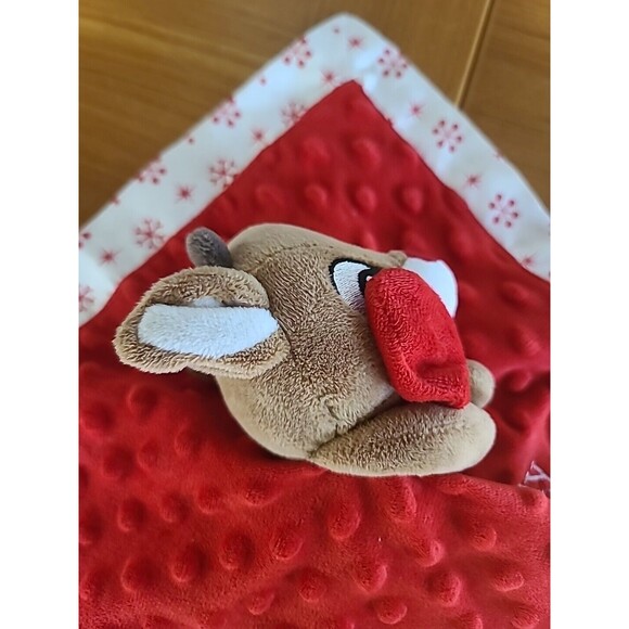 My First Rudolph The Red Nosed Reindeer Lovey Security Blanket Rattle Christmas - Picture 6 of 10